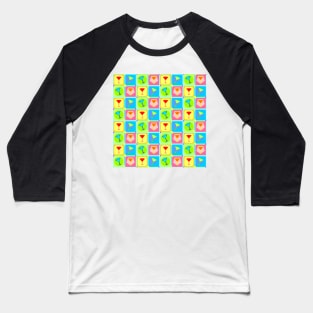 Retro Martini Pattern | Pop Art Baseball T-Shirt